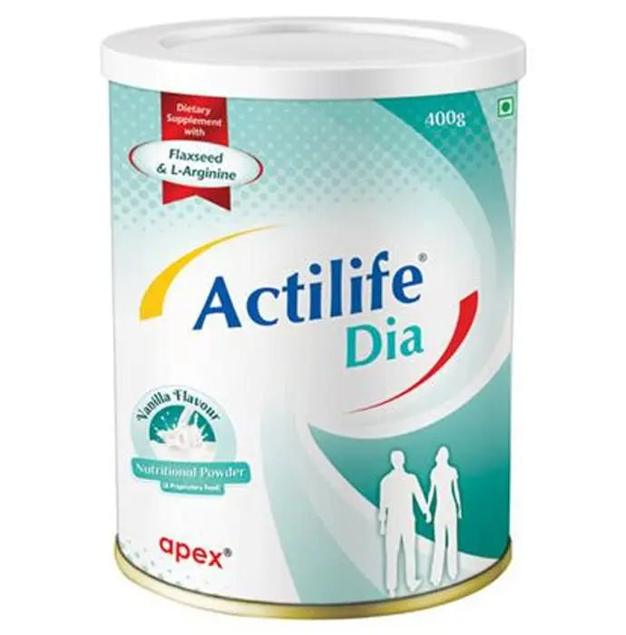 Actilife Dia with Flaxseed & L-Arginine | Sugar Free | Flavour Vanilla Powder - Classic Derma