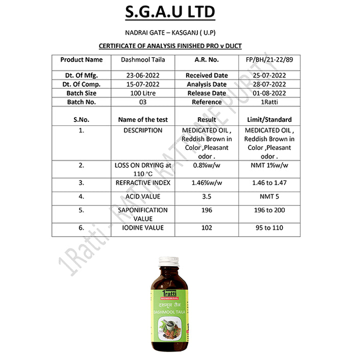 1ratti Dashmool Taila