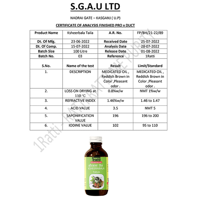 1ratti Ksheerabala Taila