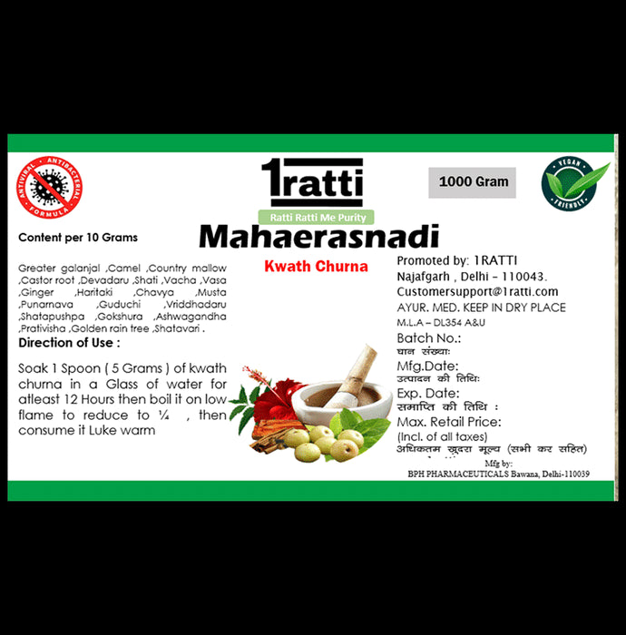 1ratti Mahaerasnadi Kwath Churna