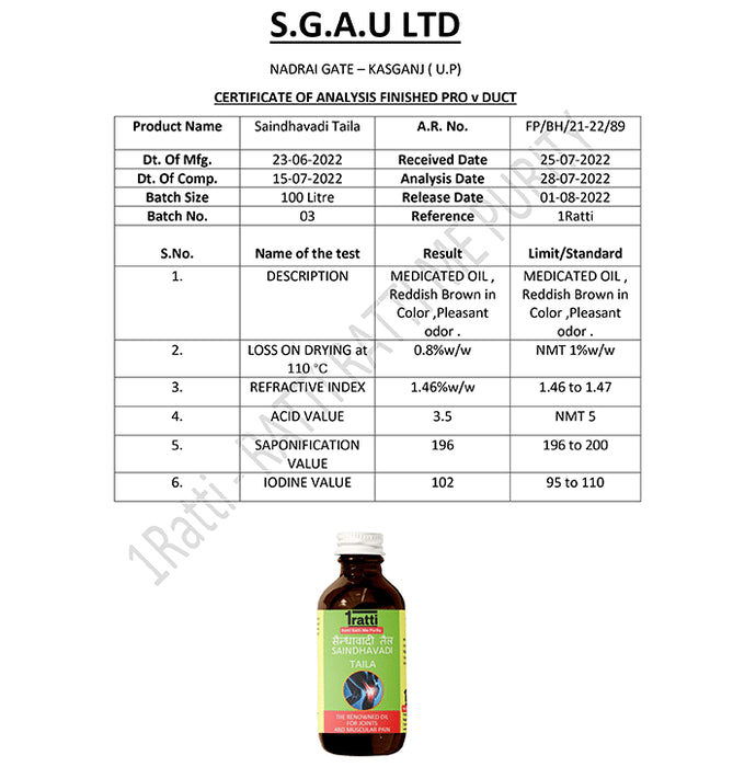 1ratti Saindhavadi Taila