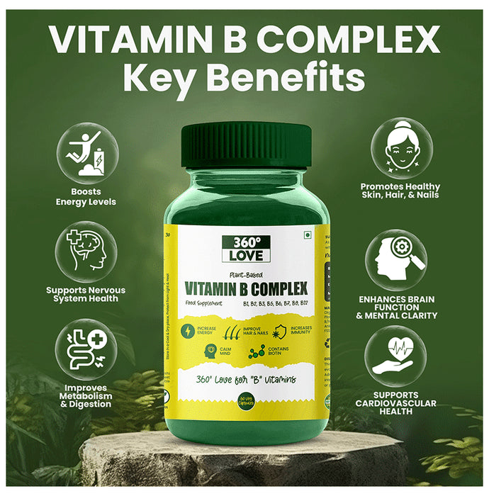 360° Love Vitamin B Complex Veg Capsule