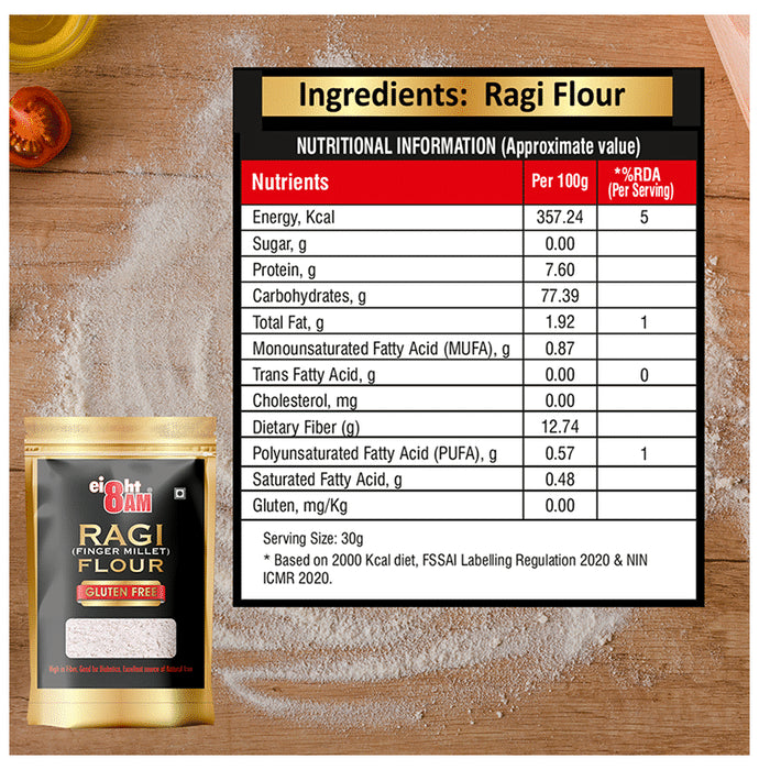 8AM Ragi Finger MIllet Flour Gluten Free