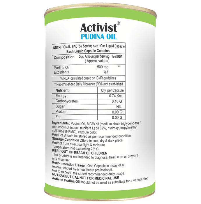 Activist Pudina Oil Liquid Capsule