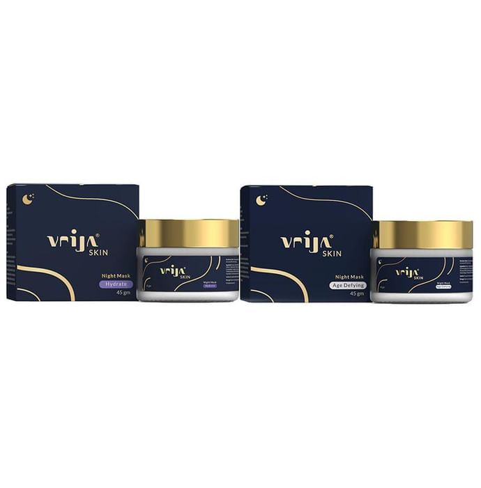 Vrija Combo Pack of Hydrate & Age Defying Night Mask (45gm Each) - Classic Derma