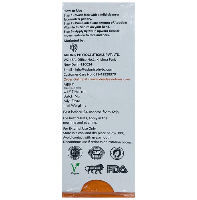 Adoclear Anti-Pollution Vitamin-C Serum with Hyaluronic Acid