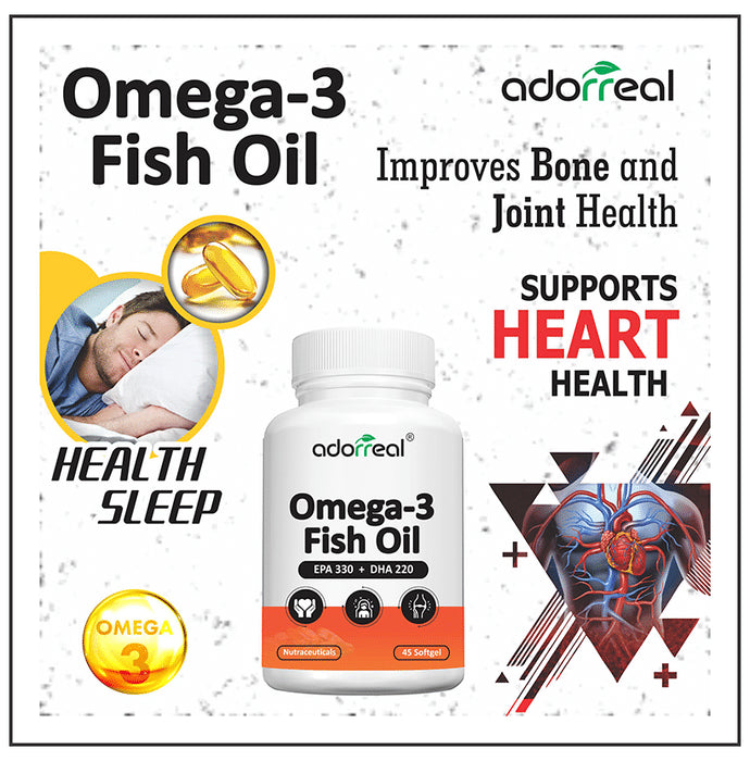 Adorreal Omega-3 Fish Oil EPA 330 + DHA 220 Softgels