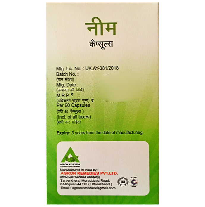Agron Ayurveda Neem Skin Wellness Capsule