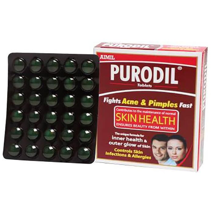 Aimil Purodil Skin Health Tablet | Fights Acne & Pimples | Controls Skin Infections & Allergies