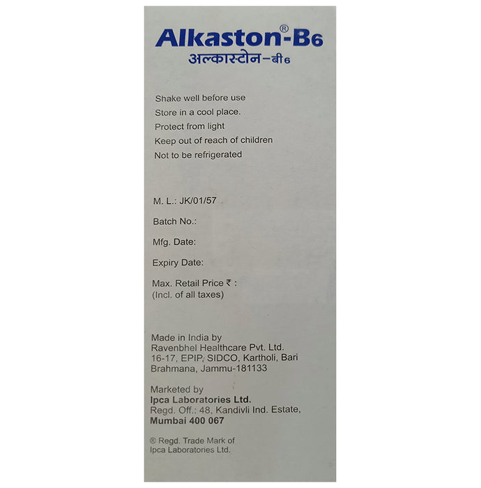 Alkaston B-6 Oral Solution with Potassium, Magnesium & Vitamin B6 | Raspberry