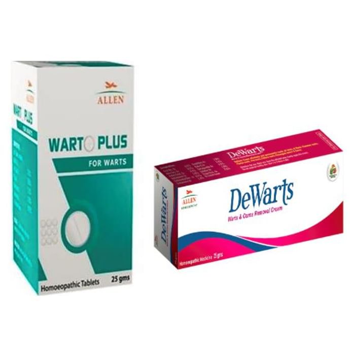 Allen Anti Warts Combo (Warto Plus Tablet + Dewarts Cream) - Classic Derma