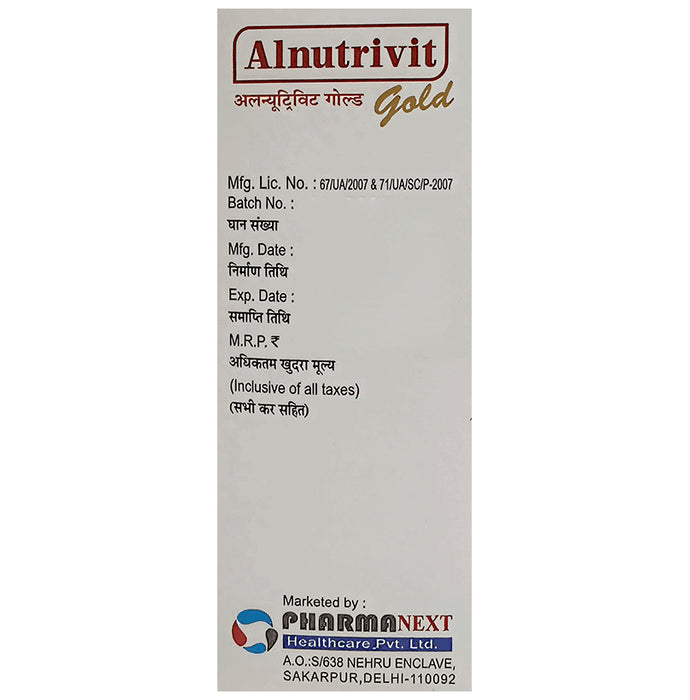 Alnutrivit Gold Syrup Sugar Free