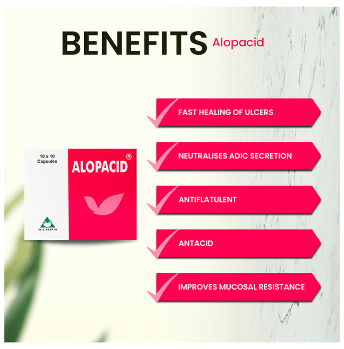 Alopa Alopacid Capsule for Hyperacidity and Gastritis (10 Each)