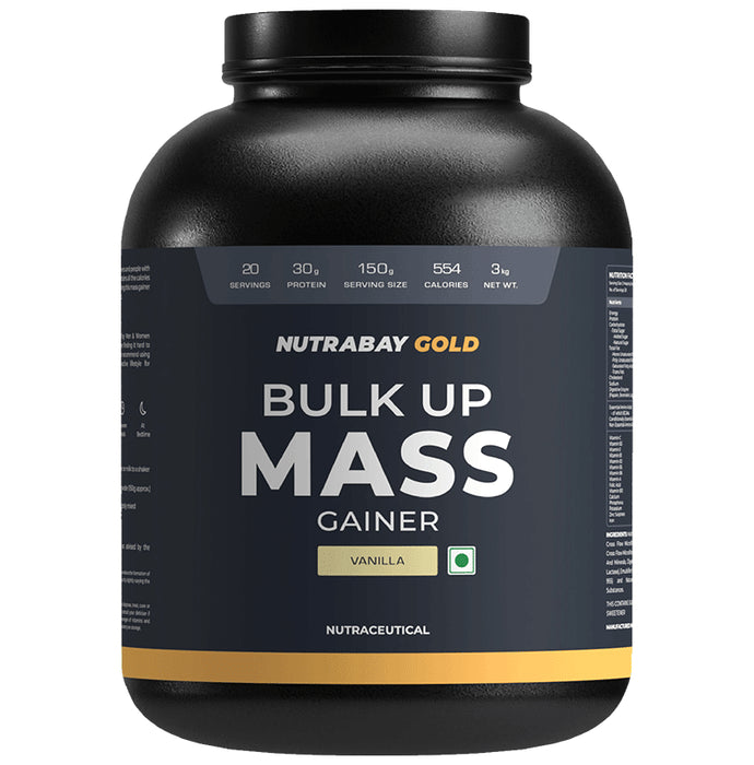 Nutrabay Gold Bulk Up Mass Gainer Powder Vanilla - Classic Derma