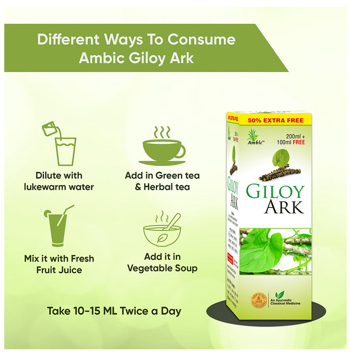 Ambic Combo Pack of Giloy Ark 300ml & 60 Giloy Ghan Vati