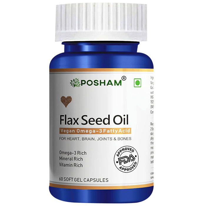 Posham Flaxseed Oil Soft Gel Capsule - Classic Derma