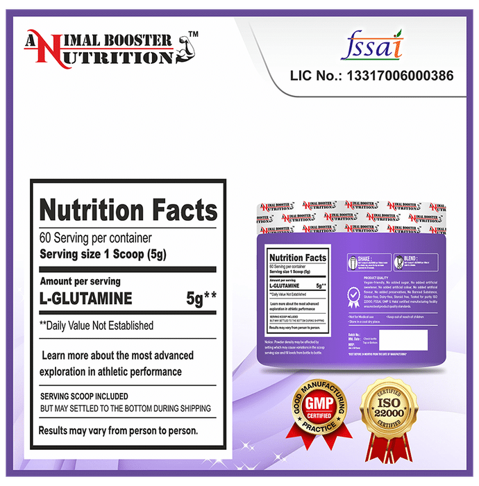 Animal Booster Nutrition Glutamine Powder Unflavored