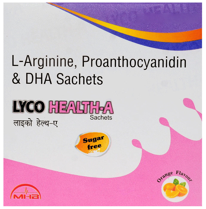MHB Lyco Health-A | Sachet with L-Arginine & Proanthocyanidin Orange Sugar Free - Classic Derma