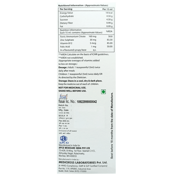 Apco Daily Iron Syrup