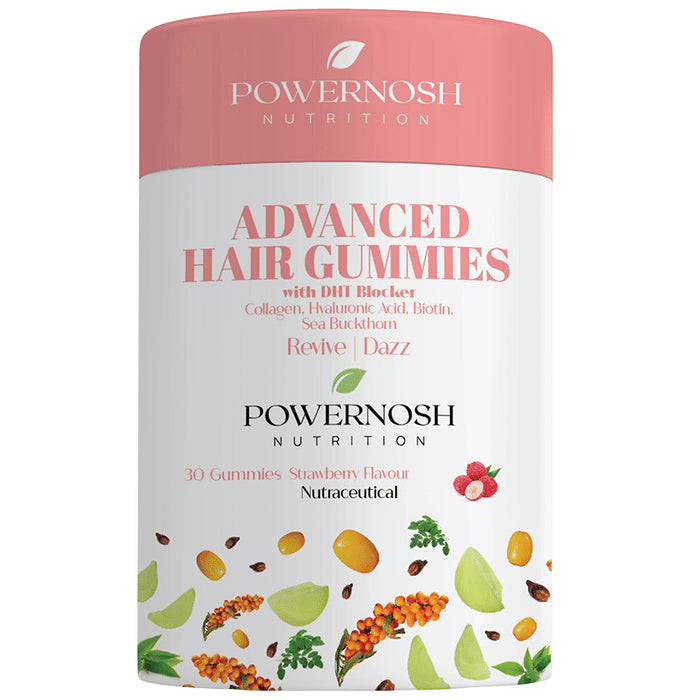 PowerNosh Nutrition Advanced Hair Gummies Strawberry - Classic Derma