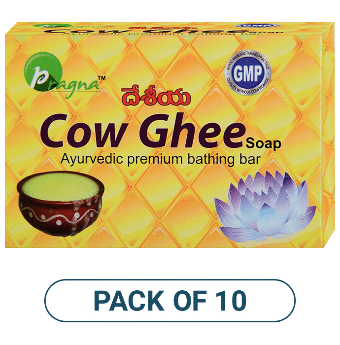 Pragna Cow Ghee Soap Pack of 10 - Classic Derma
