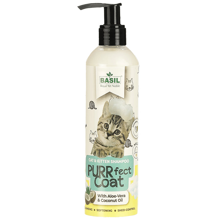 Basil Purrfect Coat Cat & Kitten Shampoo - Classic Derma