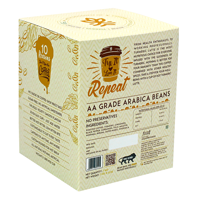Evora Greens Easy Dip Coffee Bean Bag (12.5gm Each) Turmeric Fusion