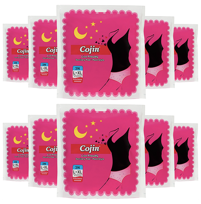 Cojin Ovenight Pant Style Sanitary Pads (3 Each) L-XL - Classic Derma