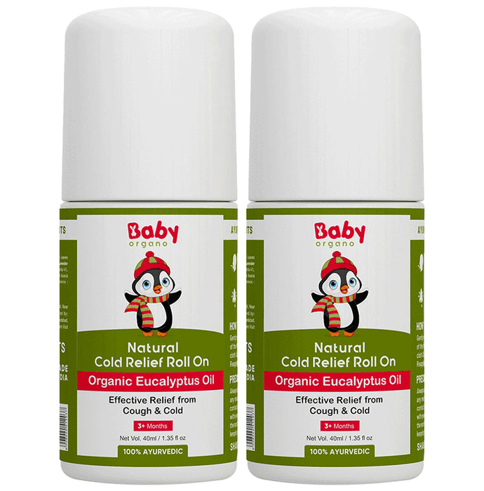 Baby Organo Natural Cold Relief Roll On with Organic Eucalyptus Oil (40ml Each)