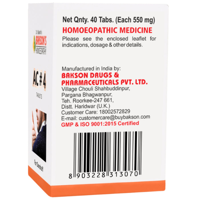 Bakson's Homeopathy AC#4 Tablet