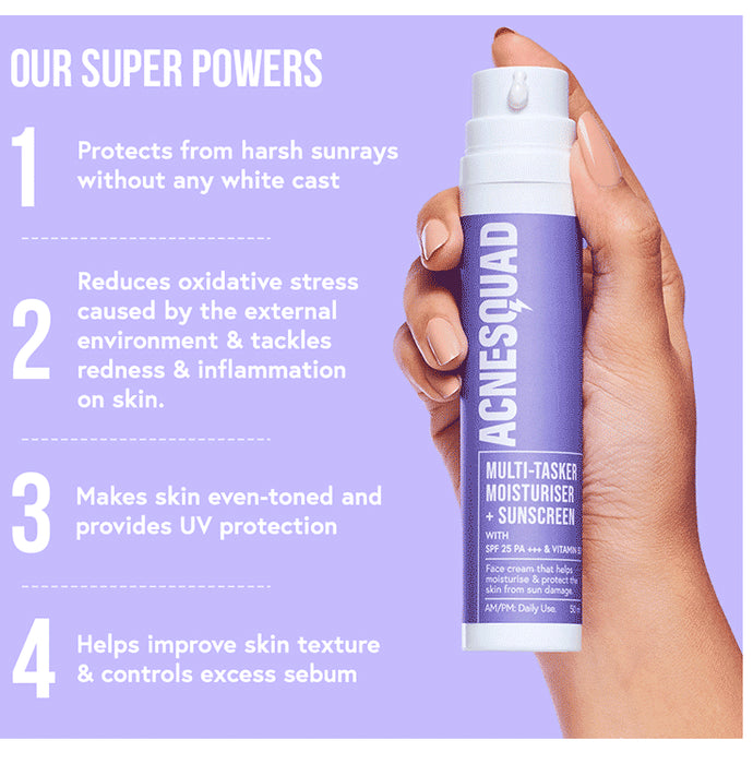 Acnesquad Multi-Tasker Moisturiser with Vitamin B3 Sunscreen SPF 25 PA+++