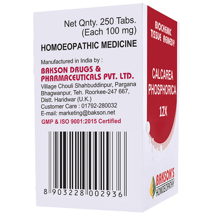 Bakson's Homeopathy Calcarea Phosphorica Biochemic Tablet 12X