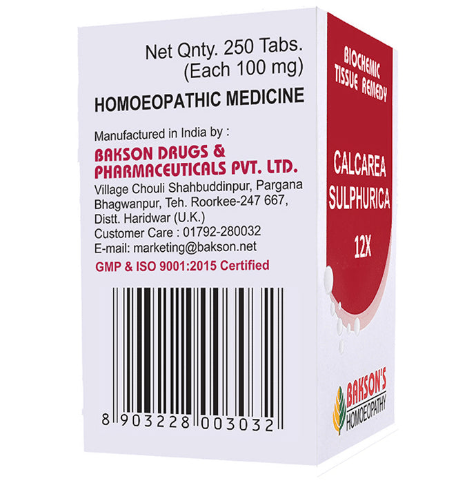 Bakson's Homeopathy Calcarea Sulphurica Biochemic Tablet 12X