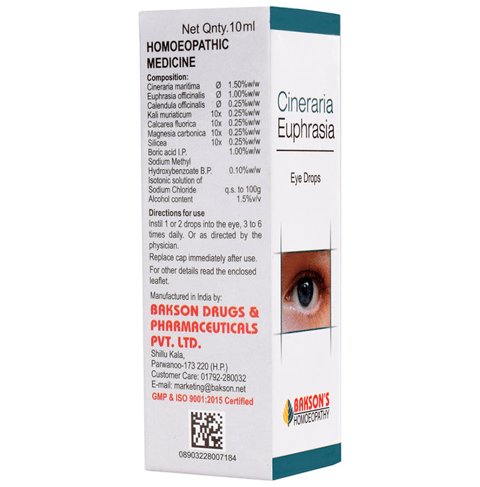 Bakson's Homeopathy Cineraria Euphrasia Eye Drop