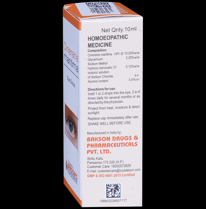 Bakson's Homeopathy Cineraria Maritima Eye Drop | For Blur Vision & Eye Care Eye Drop