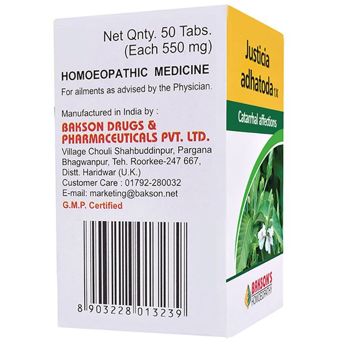 Bakson's Homeopathy Justicia Adhatoda 1X