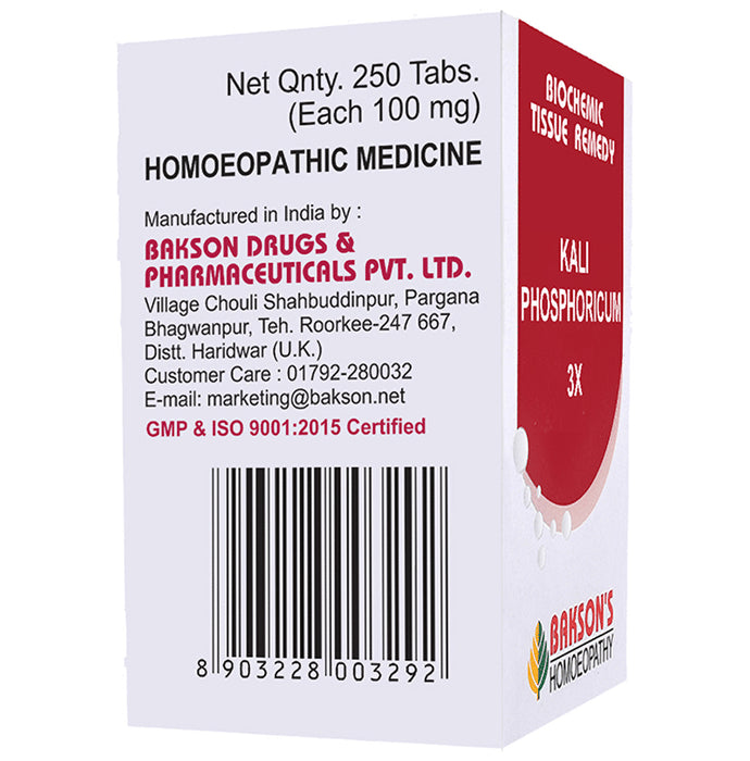 Bakson's Homeopathy Kali Phosphoricum Biochemic Tablet 3X