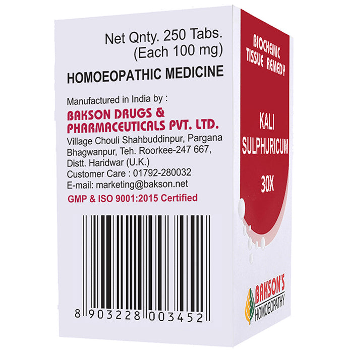 Bakson's Homeopathy Kali Sulphuricum Biochemic Tablet 30X