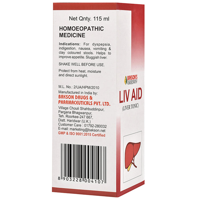 Bakson's Homeopathy Liv Aid Liver Tonic