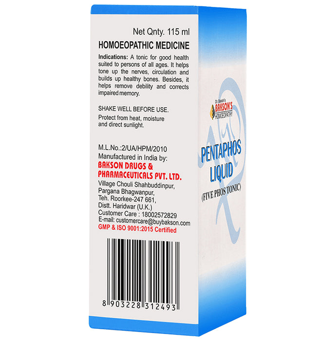Bakson's Homeopathy Pentaphos Liquid Five Phos Tonic