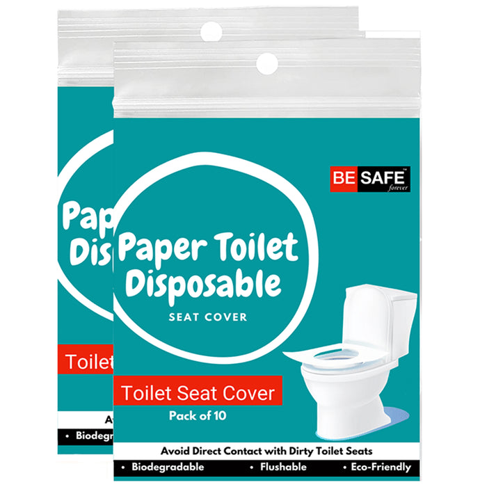 Be Safe Forever Disposable Paper Toilet Seat Cover (10 Each) Blue - Classic Derma