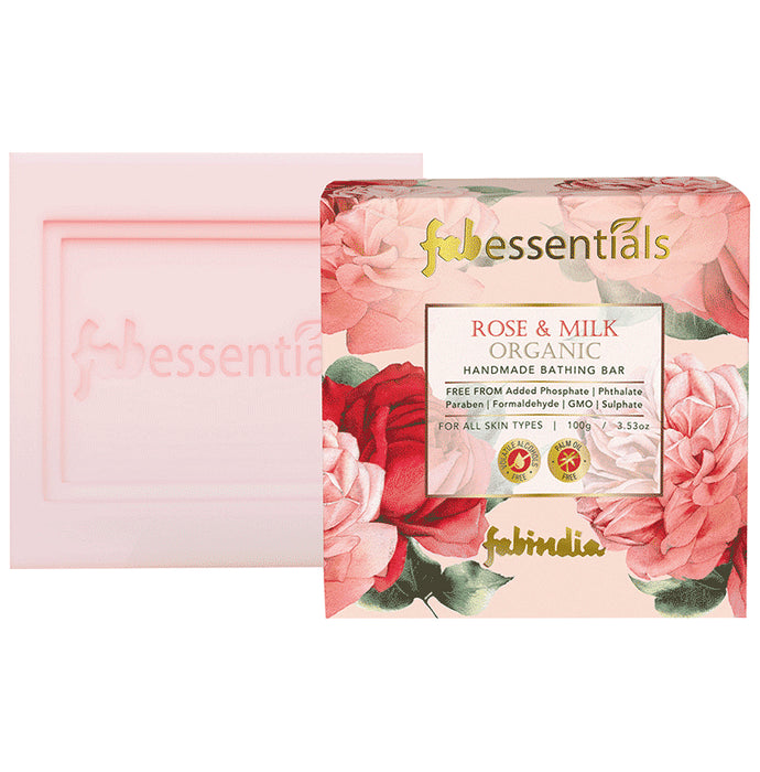 Fabessentials Rose & Milk Organic Handmade Bathing Bar - Classic Derma