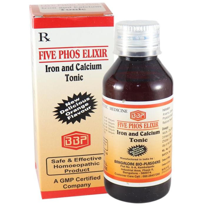 Bangalore Bio-Plasgens Five Phos Elixir Iron and Calcium Tonic Orange - Classic Derma