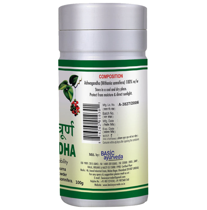 Basic Ayurveda Ashwagandha Churna