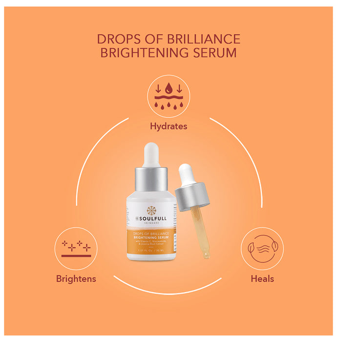 Be Soulfull Drops of Brilliance Brightening Serum with Vitamin C, Niacinamide & Licorice Root Extract