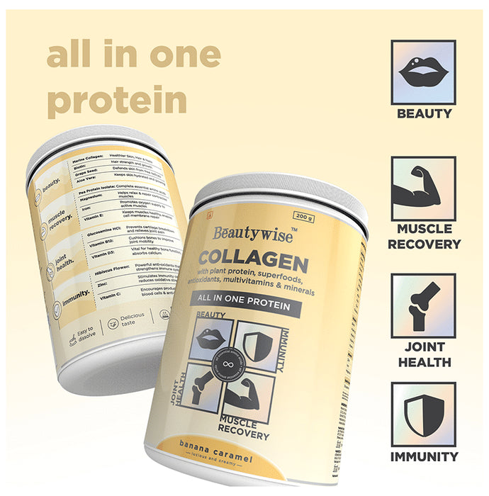 Beautywise All In One Collagen Protein Powder Banana Caramel