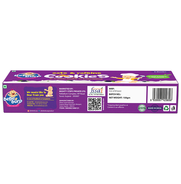 Bebe Burp 8M+ Cookie (150gm Each) Oats & Raisins