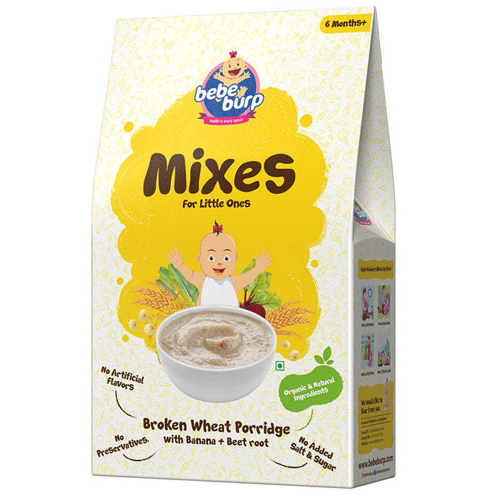 Bebe Burp Combo Pack of 6M+ Mixes Broken Wheat Porridge and 6M+ Mixes Kichdi Porridge (200gm Each)