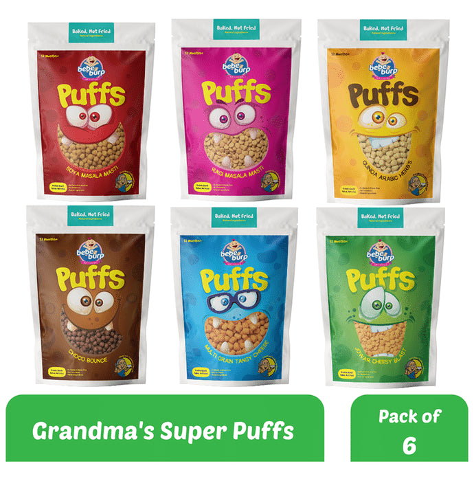 Bebe Burp Combo Pack of Grandma's Super Puffs (35gm Each) Assorted