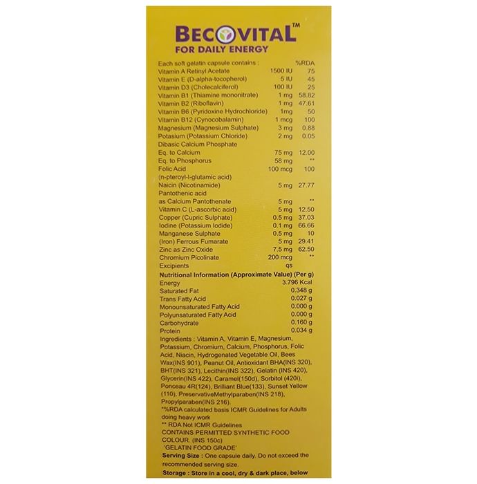 Becovital For Daily Energy Soft Gelatin Capsule